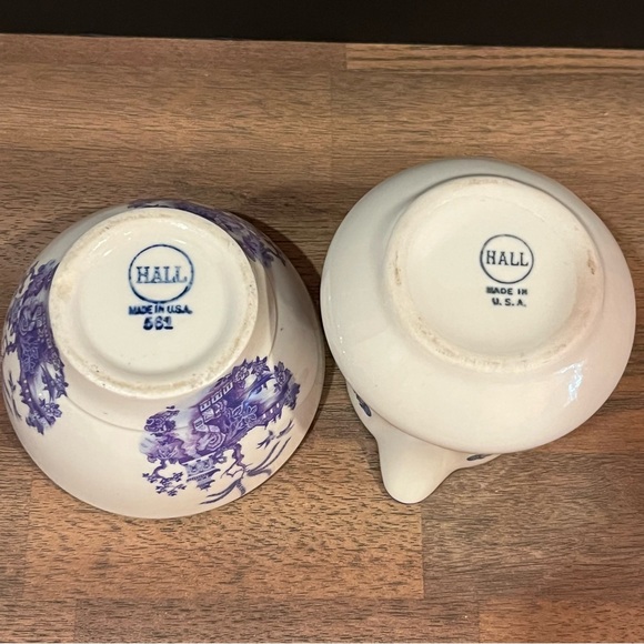 Vintage Hall Japanese Garden Creamer and Cup Restaurant Ware -Blue Willow - Picture 9 of 10